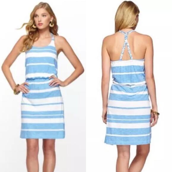 Lilly Pulitzer Lockwood Dress in Tide Blue Lazy Days Striped Women XS - Picture 2 of 6